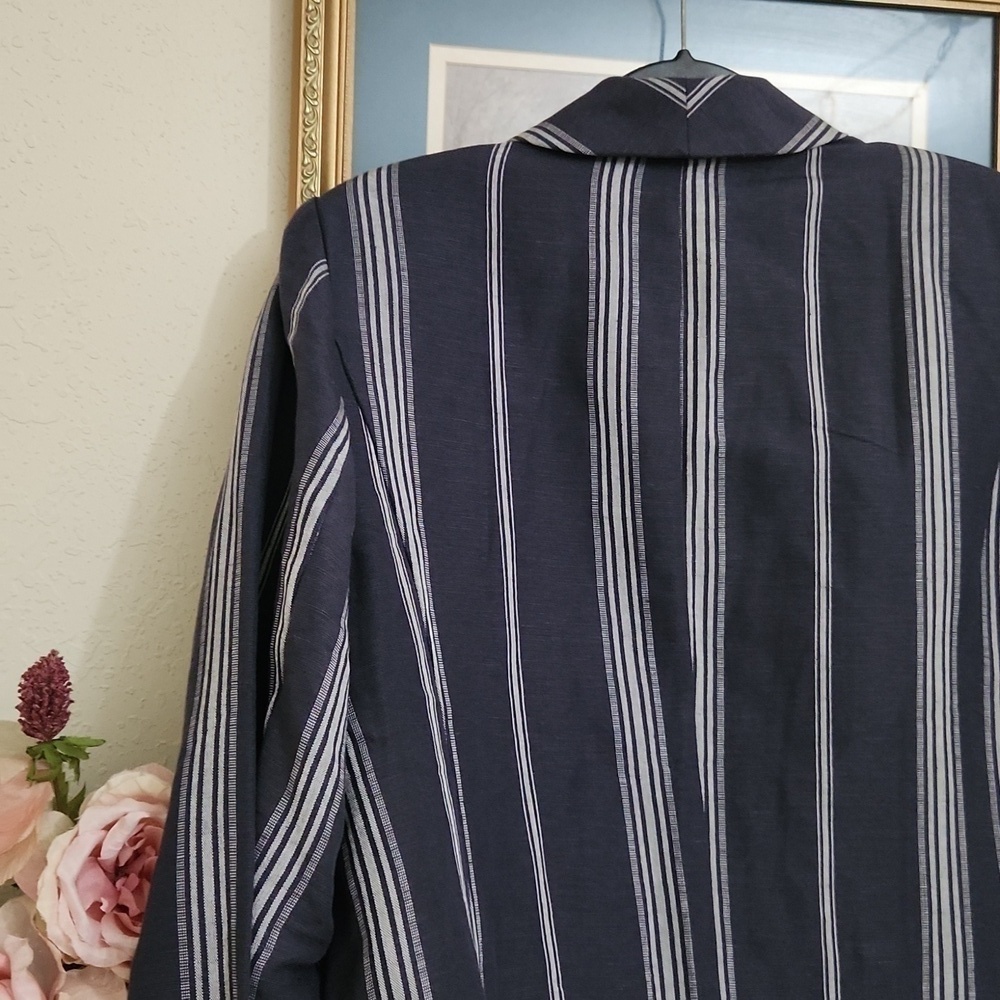 Linen Blend The Lane Bryant Blazer Size 18 Summer Office Collegiate lagenlook - Picture 13 of 15